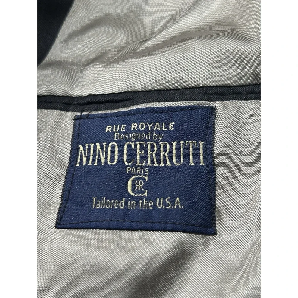 Vintage Nino Cerruti Rue Royale Mens 42R Black Suit Jacket Blazer Tailored USA